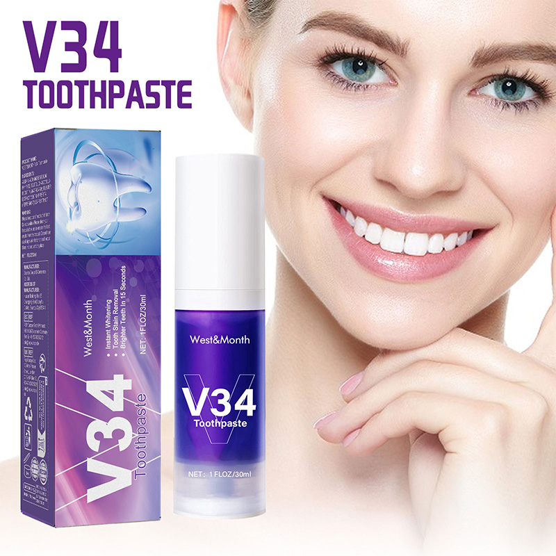 Teeth Whitening Foam - V34 Purple Toothpaste Mousse 30ML Teeth