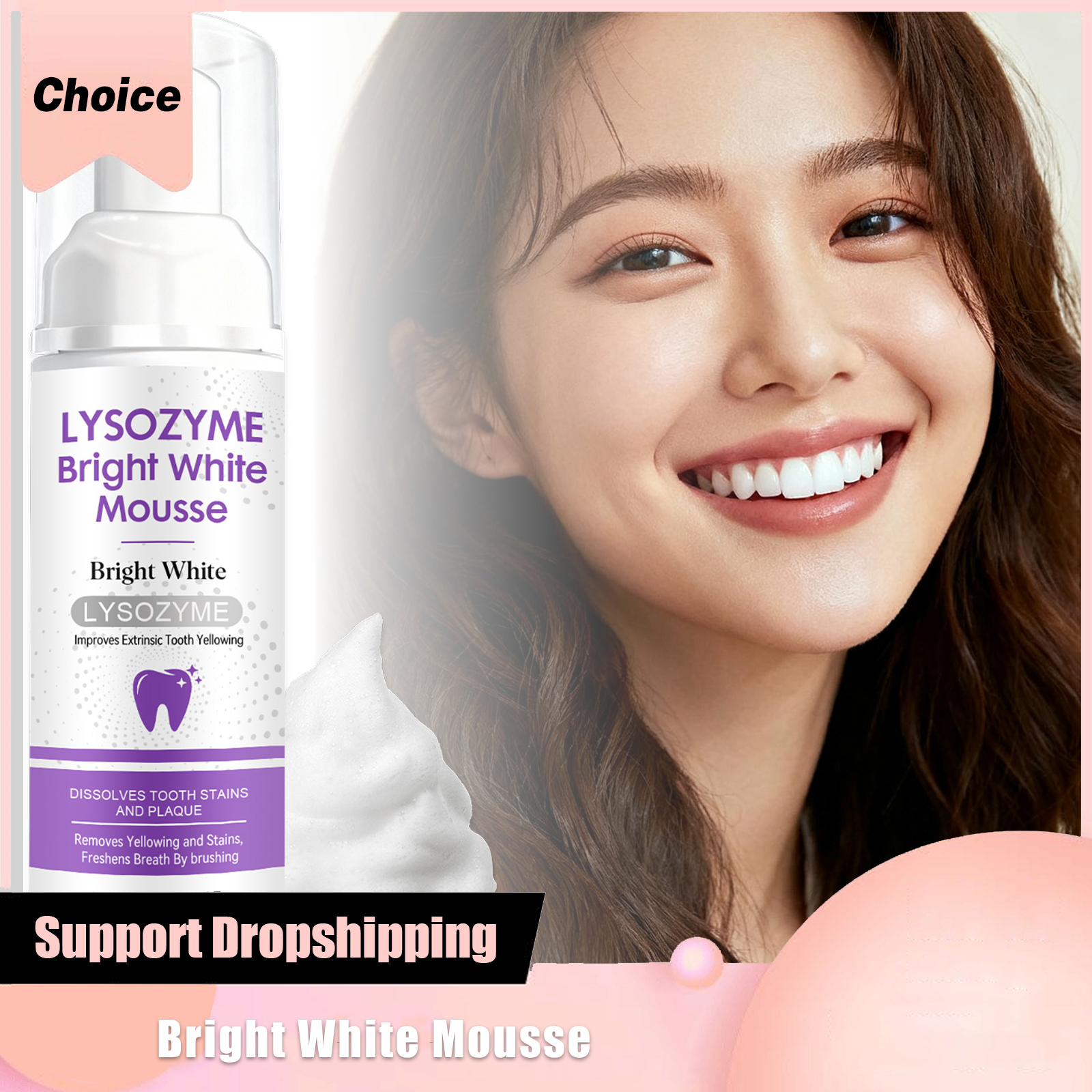 Teeth Whitening Foam - Hydroxyapatite White Teeth Mousse Repairs Enamel